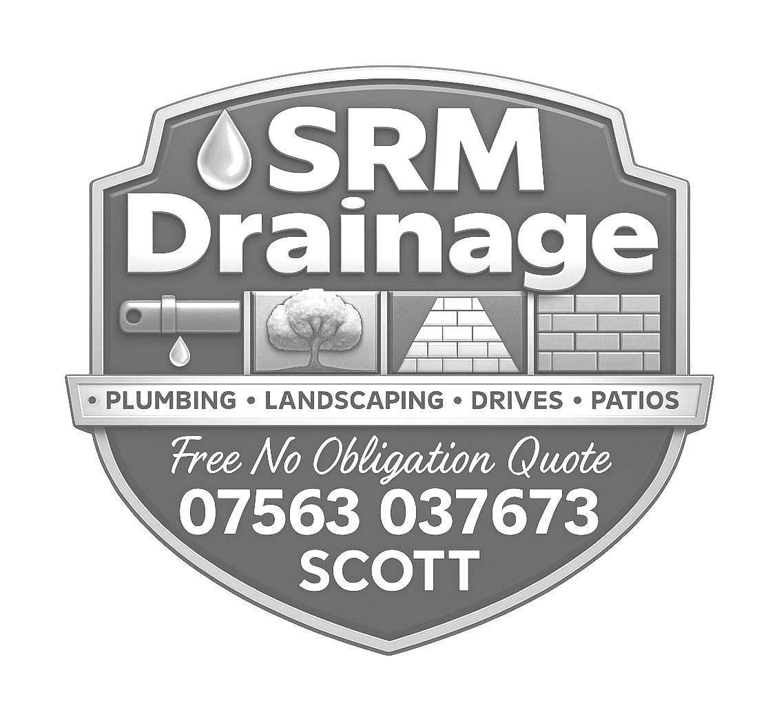 srm drainage logo upscaled transparent light greyscale